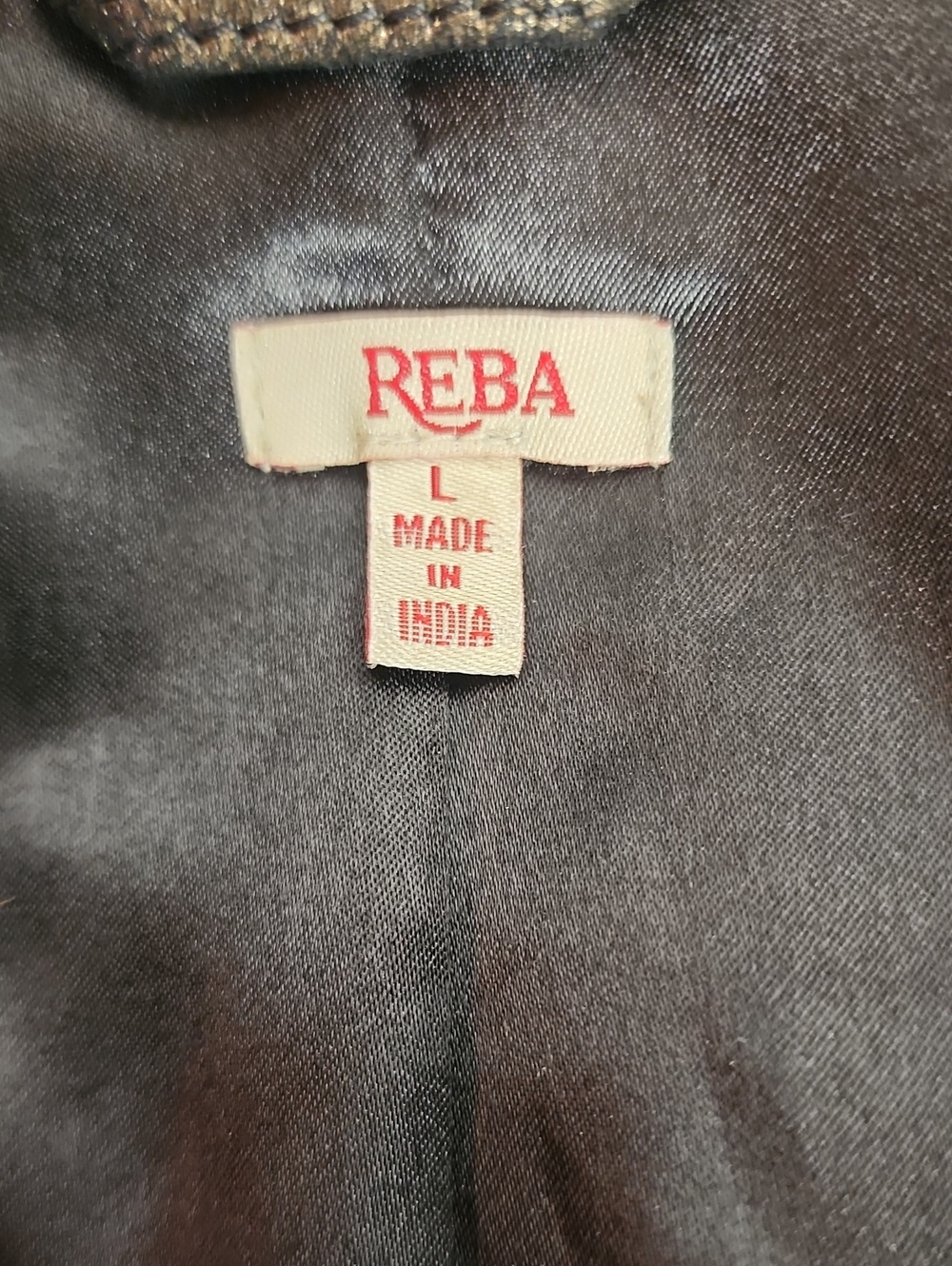 REBA Western Metallic Bronze/Gold Goat Leather Moto Black Lining Jacket Size L - Picture 6 of 9
